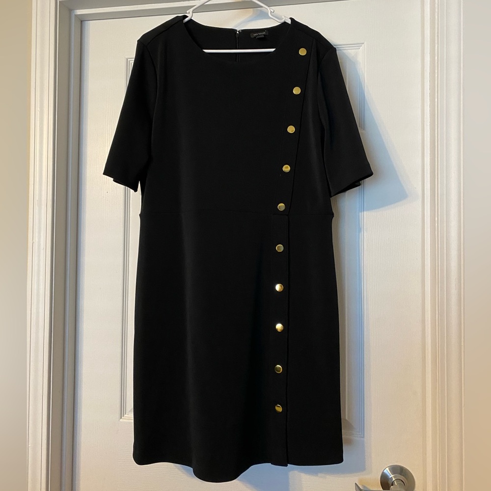 Ann Taylor Black Dress with Buttons - Size XL